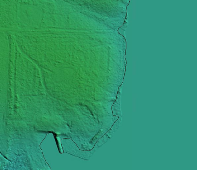 Over-extended breakline lidar error