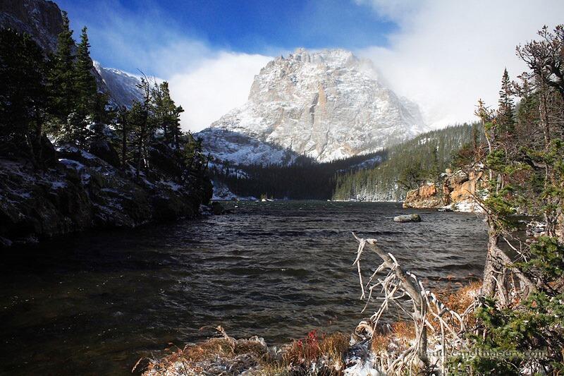  A view of Taylor Peak above Loch Vale in Rocky Mountain National Park