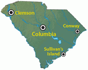 Map of the South Carolina office locations