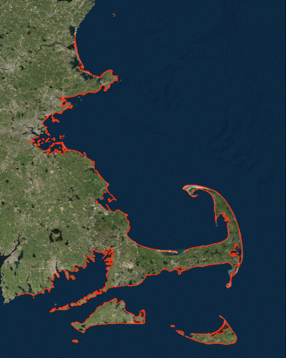 Map view of shoreline data