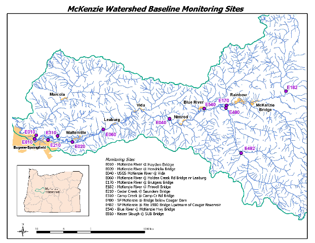 Map of McKenzie River basin
