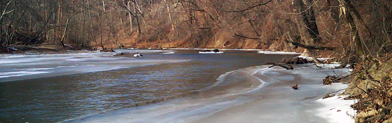 Iced-over River Melting