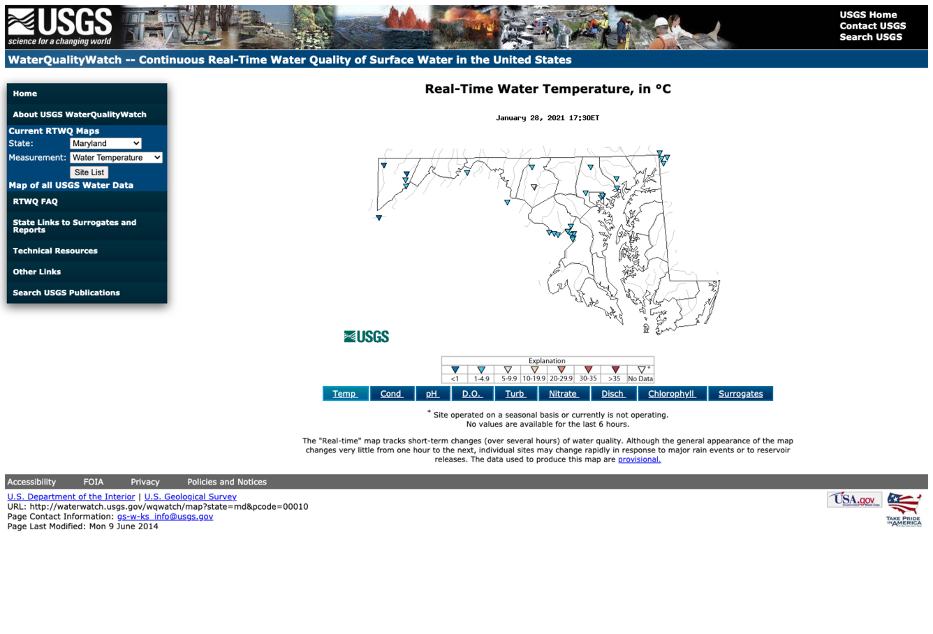 MD Real-Time Water Quality