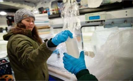 Molly Lott processing water quality samples