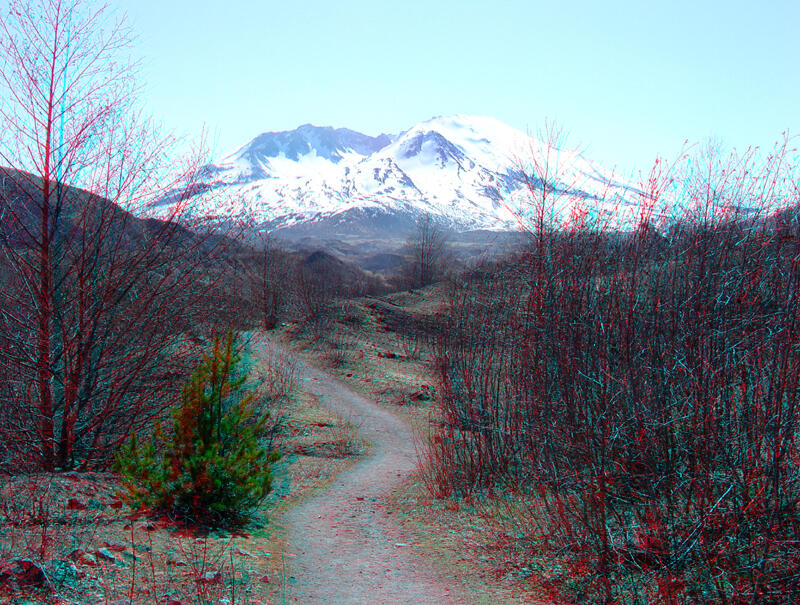 Trail system around the volcano at Mount St. Helens