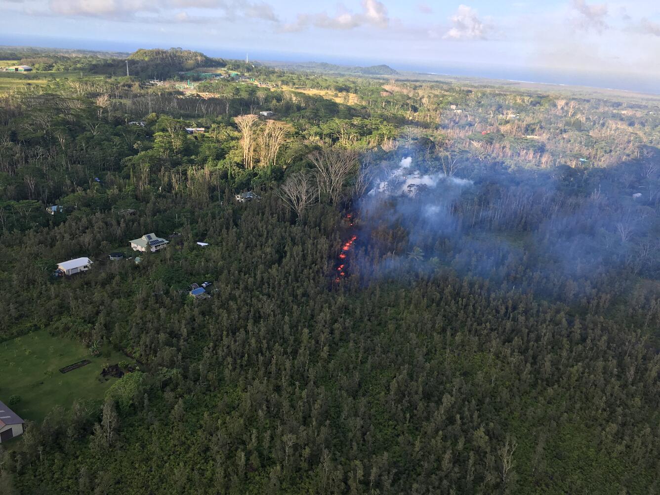 An eruption has commenced in the Leilani Estates subdivision in the lower East Rift Zone of Kīlauea Volcano.