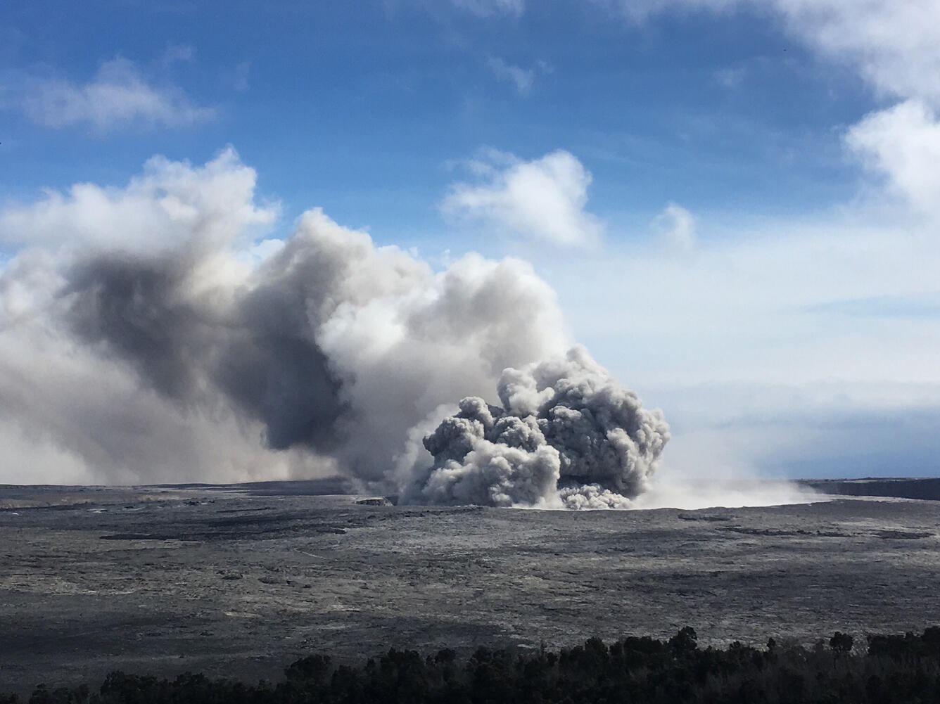 Ash fall from summit plume