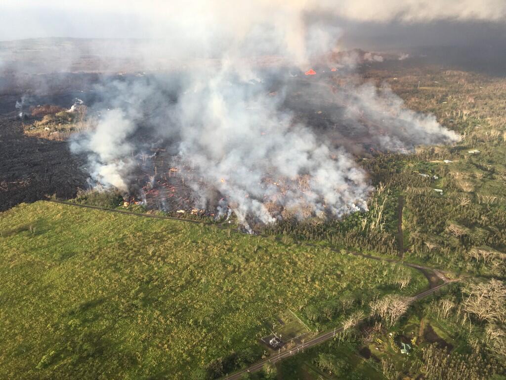 Aerial of lava flow