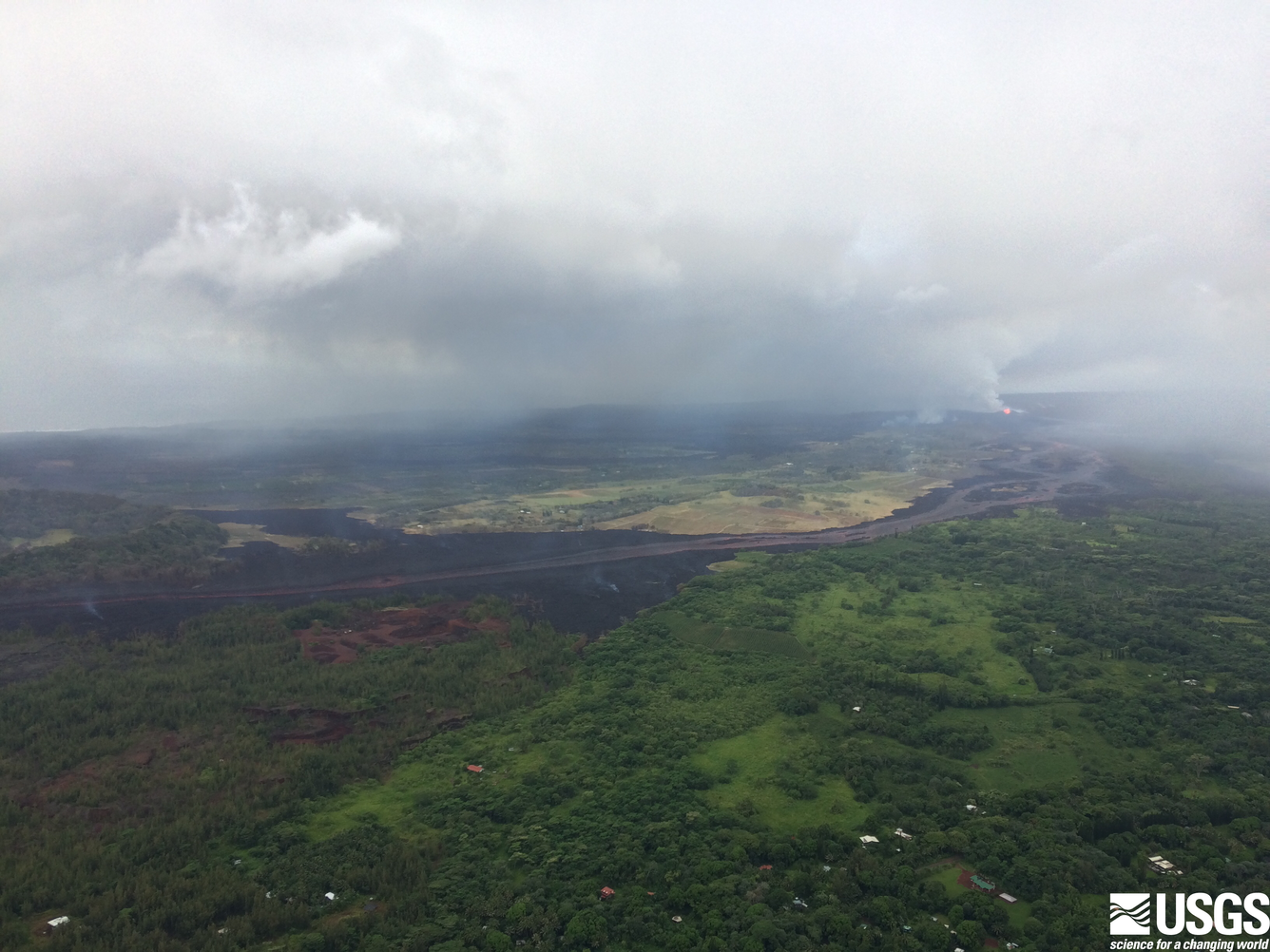 Aerial of lava flow