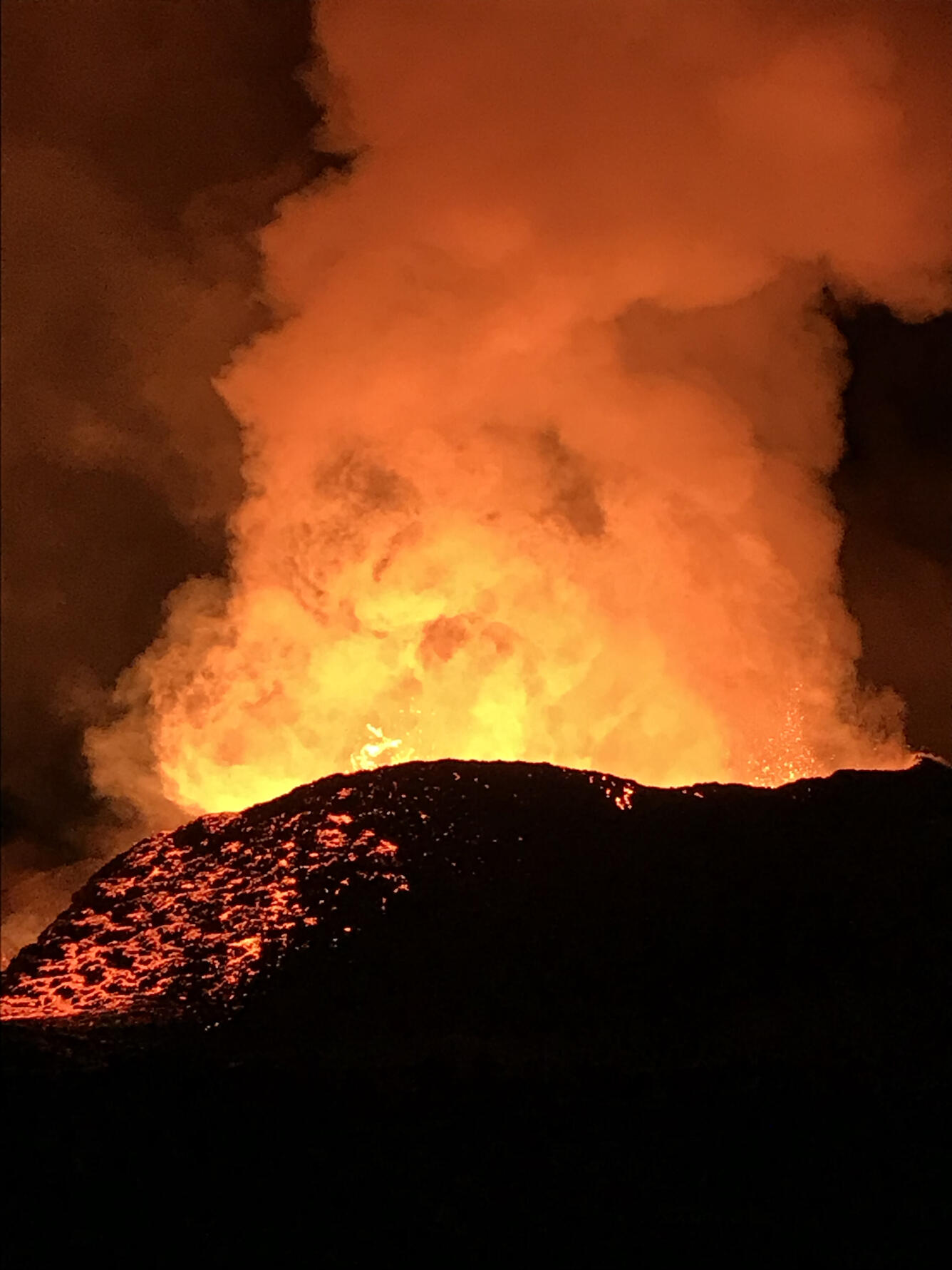 Close up of an eruption