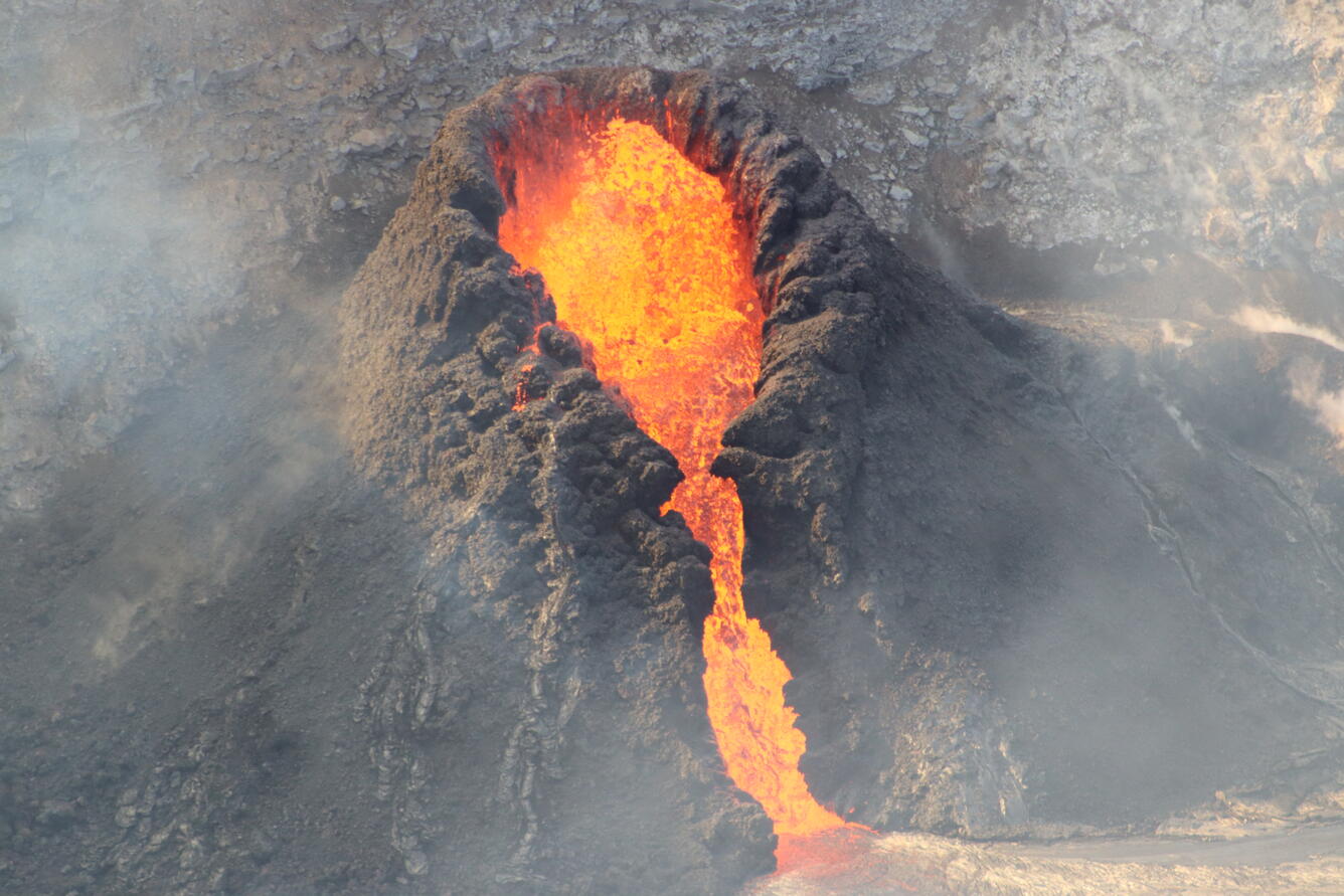 Color photograph of volcanic vent