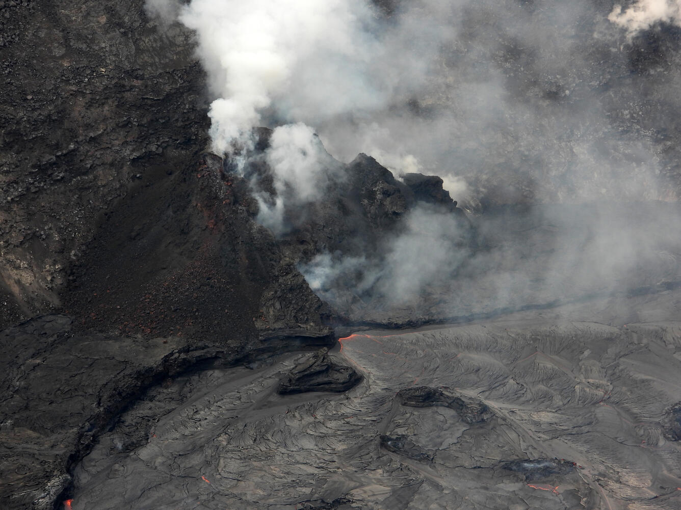 Color photograph of volcanic vent