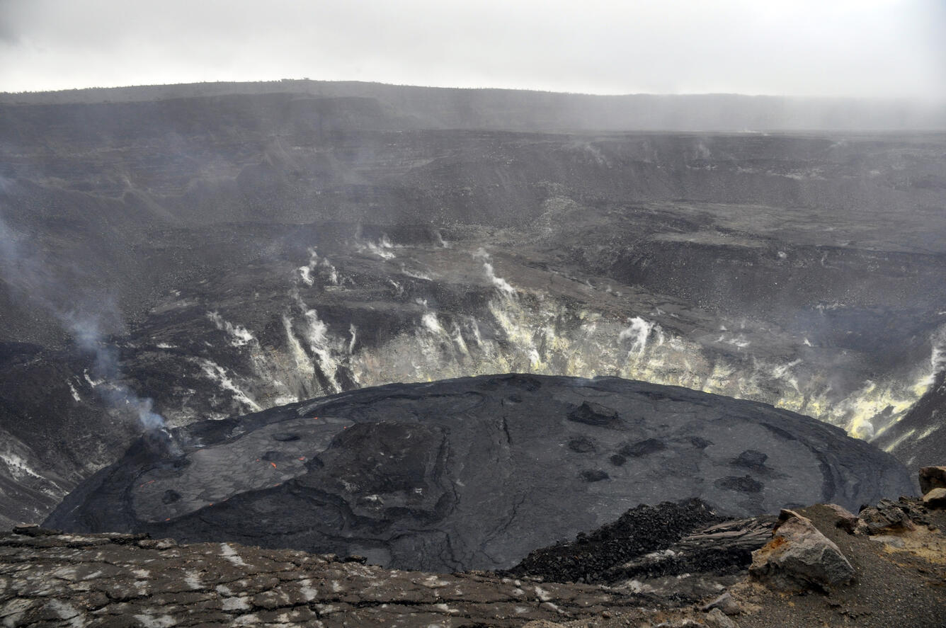 Color photograph of lava lake