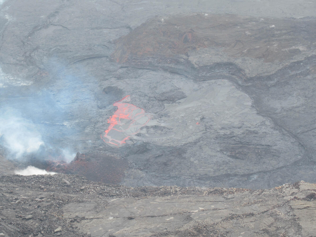 Color photograph of lava lake