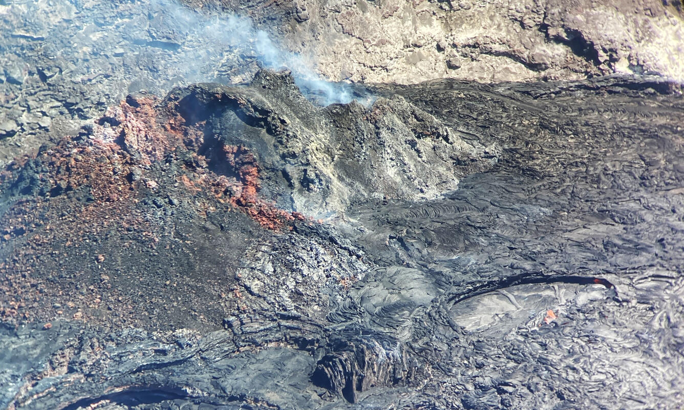 Color photograph of lava lake