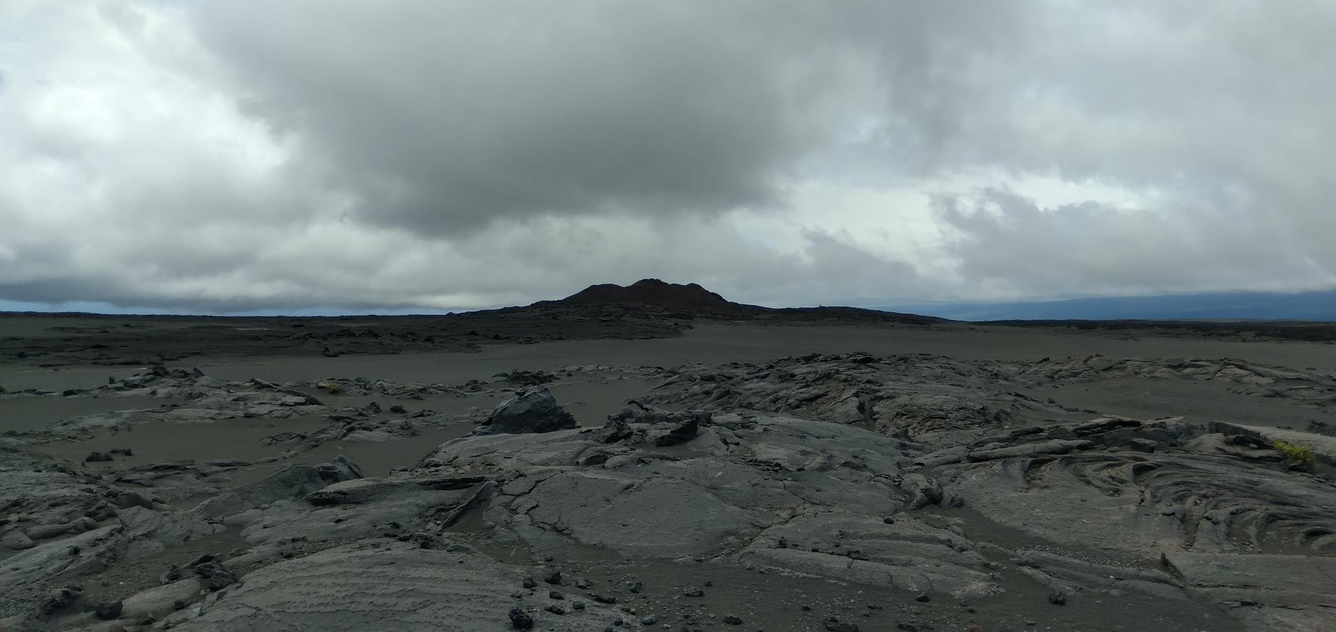 View to the southwest from HVO station HRPKE, showing Pu‘ukoa‘e on Kīlauea's Southwest Rift Zone in the background