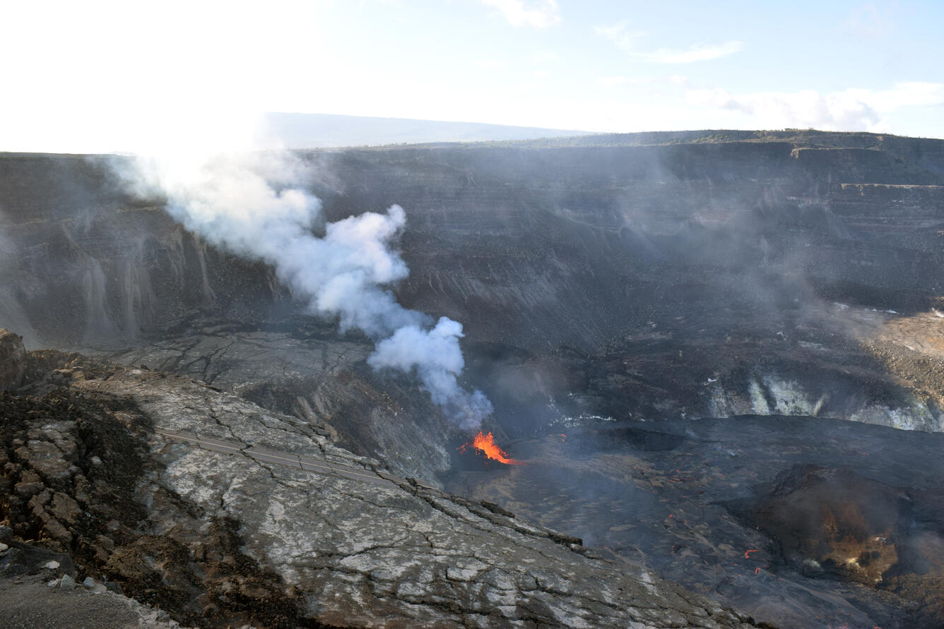 Color photograph of volcanic vent