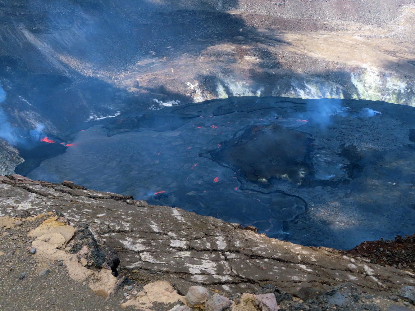 Color photograph of lava lake