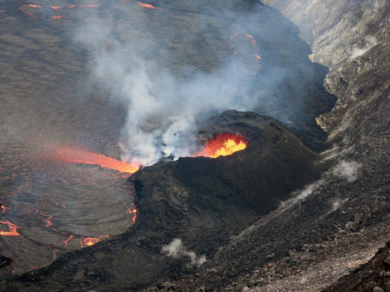 Color photograph of volcanic vent