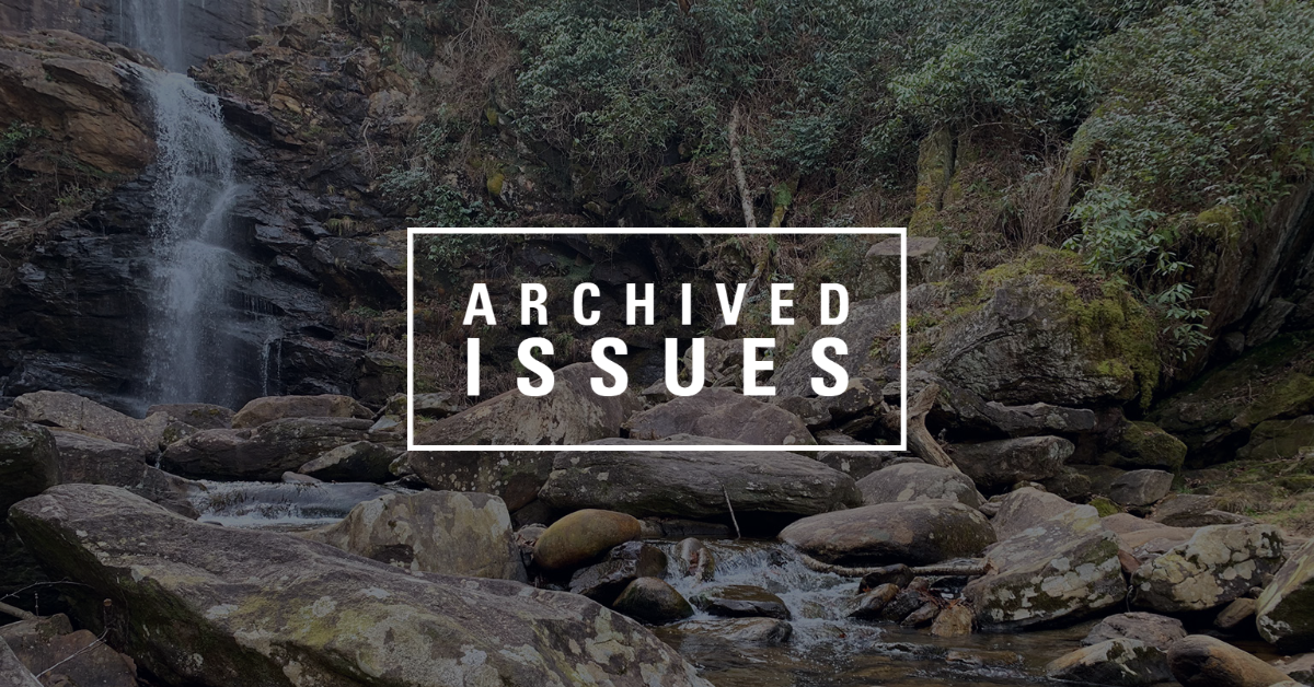 Image of a waterfall with the text Archived Issues