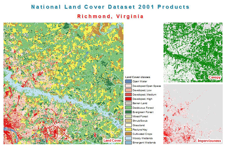 Screen shot of the National Land Cover Dataset