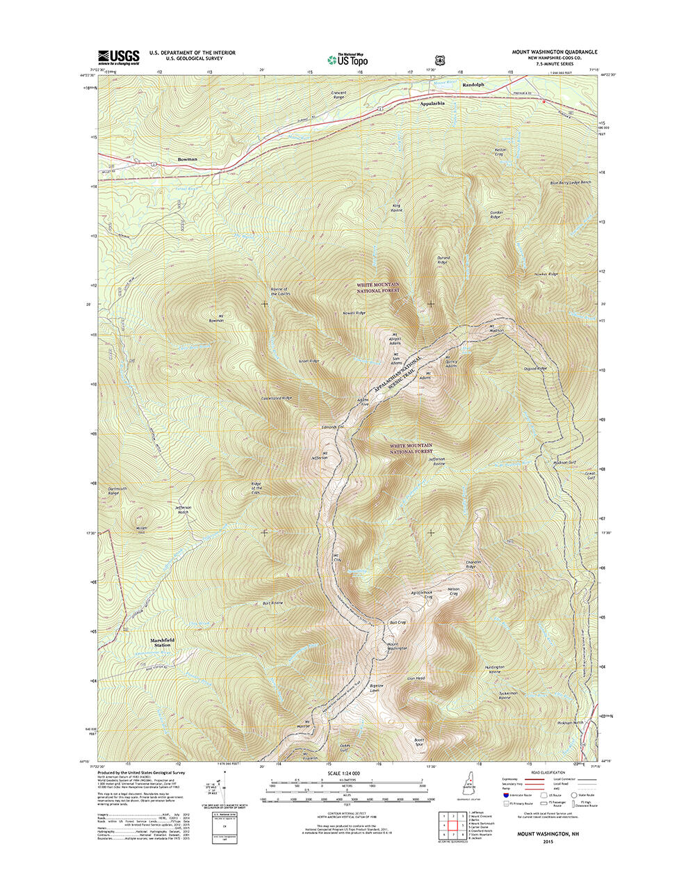 2015 version of the Mount Washington, New Hampshire with orthoimage turned off