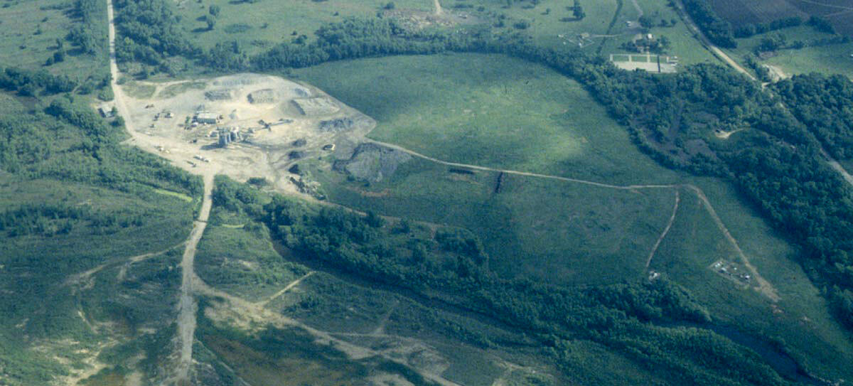 Aerial photo of the Norman, OK, landfill.