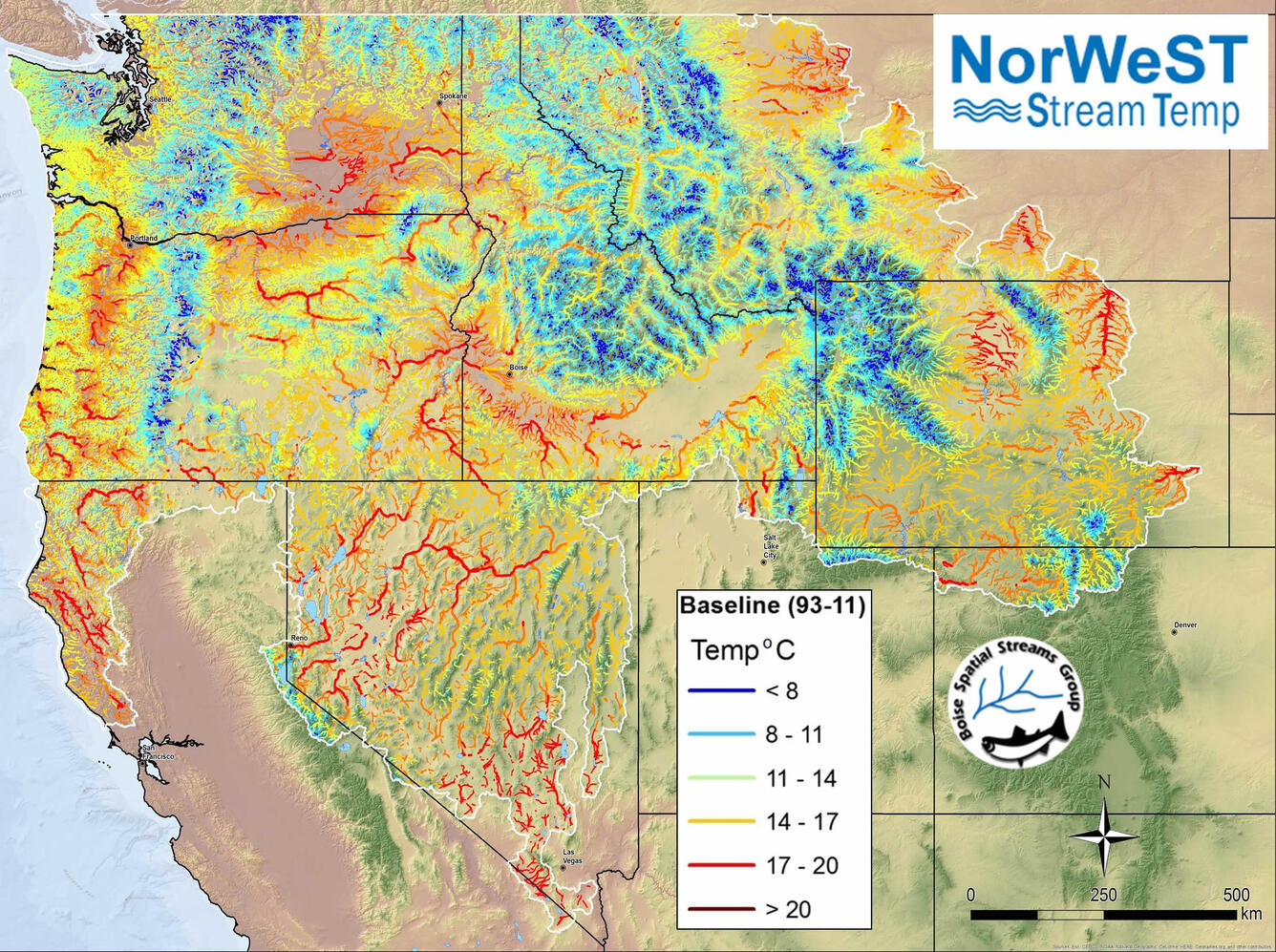 NorWeST stream map