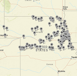 Screen shot of Nebraska real-time surface water sites