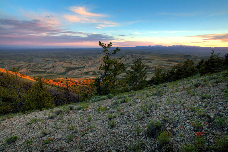 The rising summer solstice near Oregon Buttes, Wyoming. 