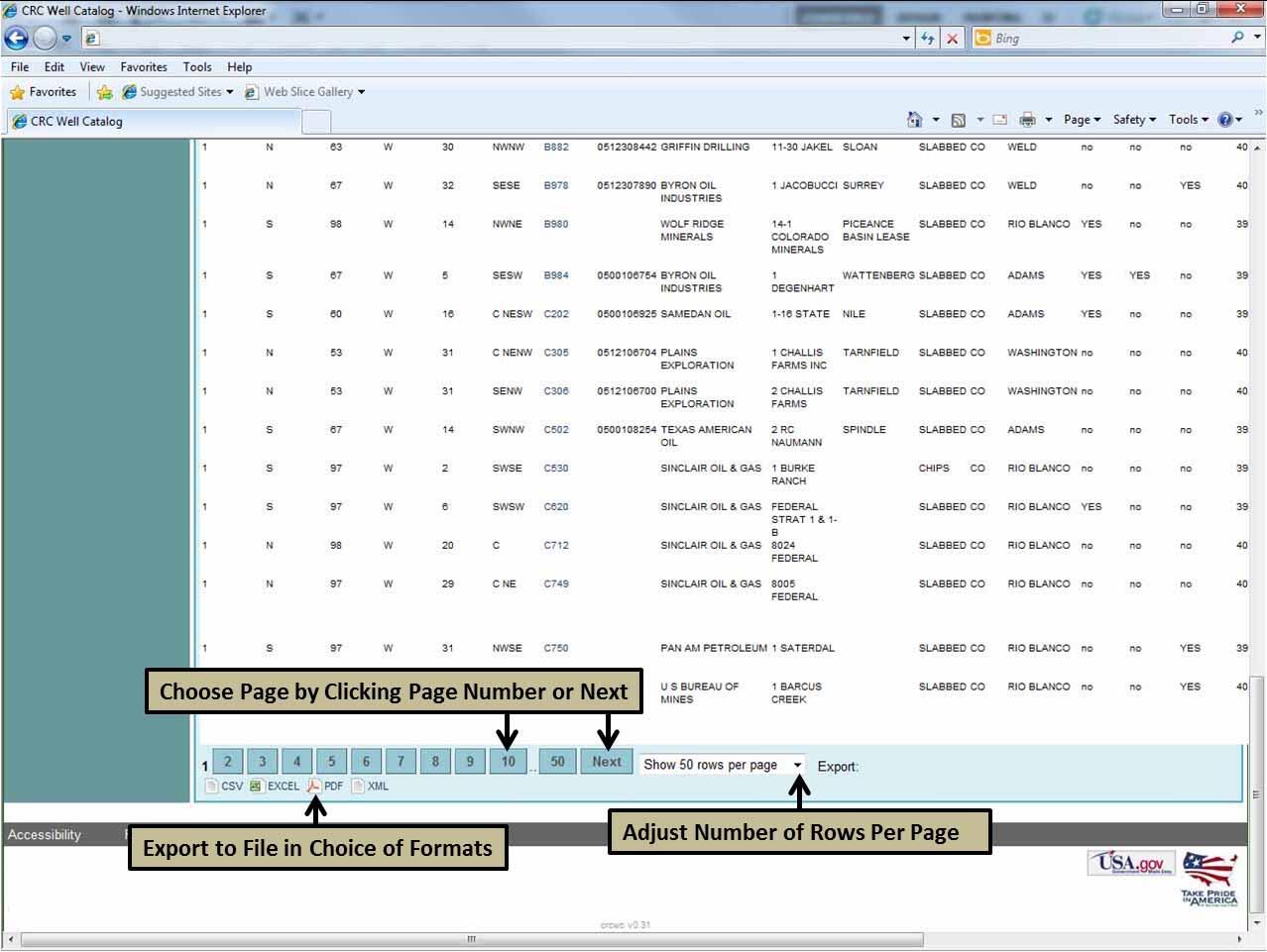 Choosing the page and exporting the file