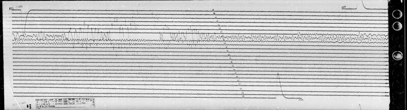 paper with seismogram recording