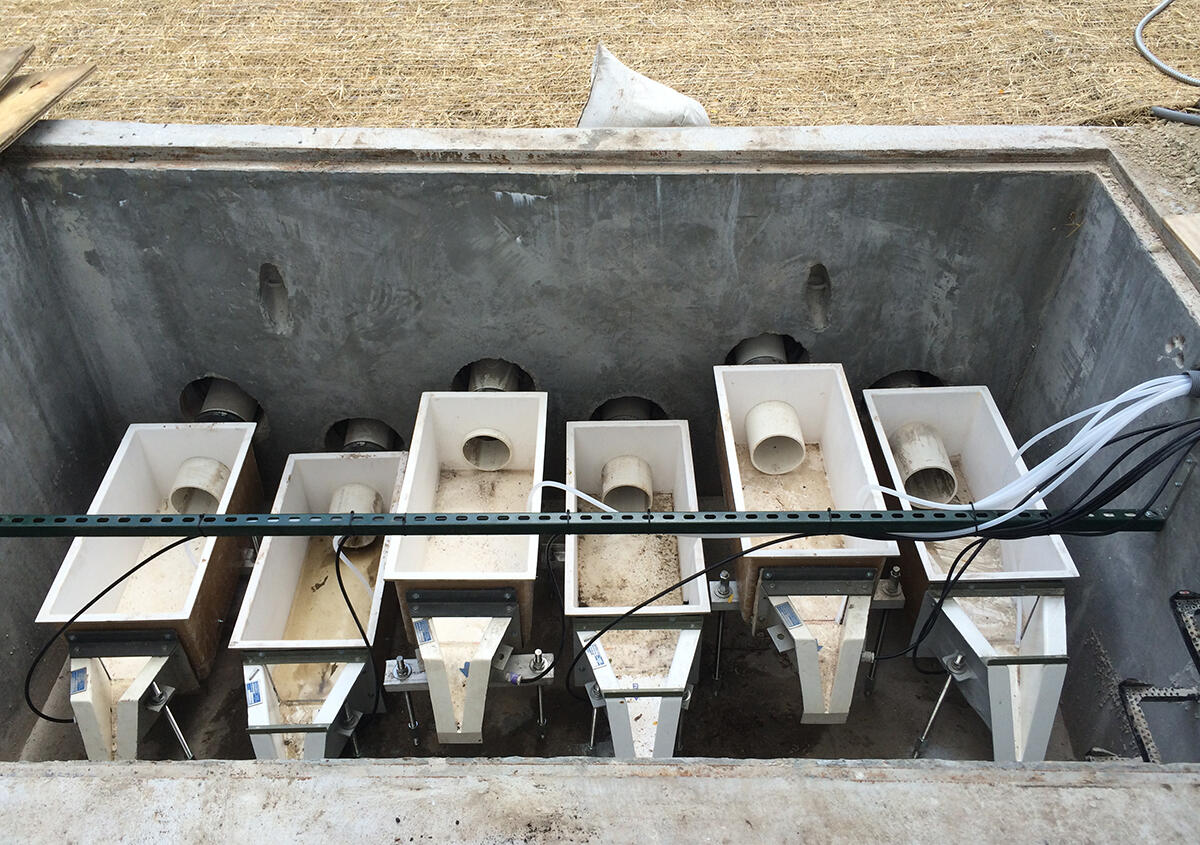 Photo of monitoring facility for permeable pavement study