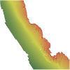 Thumbnail image showing the seafloor and its features off a rocky coastal area.