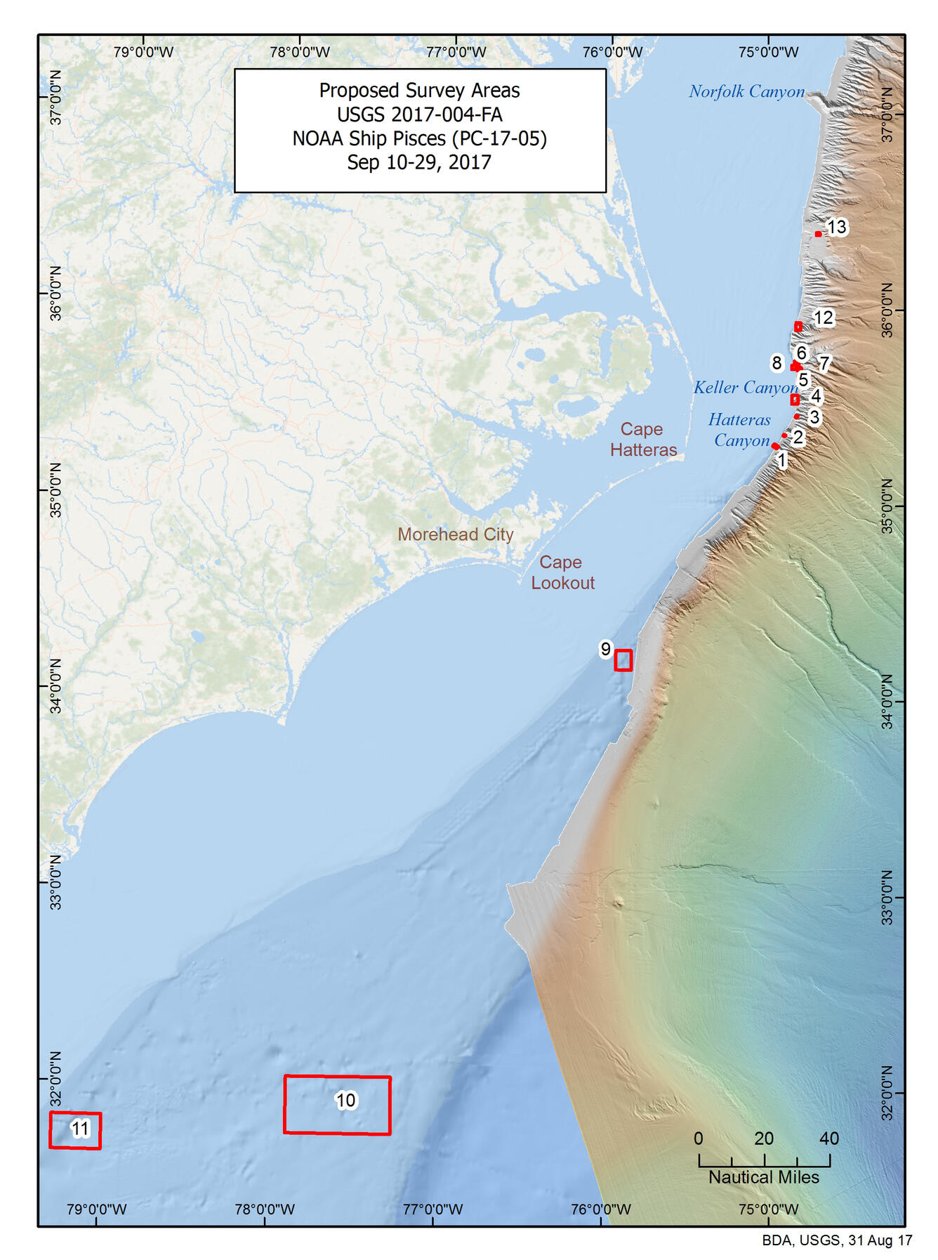 map of target areas for expedition