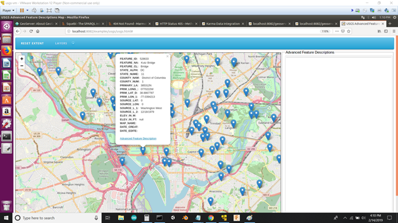 Image of the popup window when selecting a feature in the Map Knowledge Base user interface