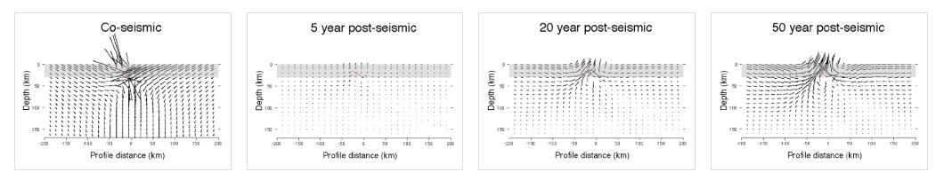 illustration of postseismic motions