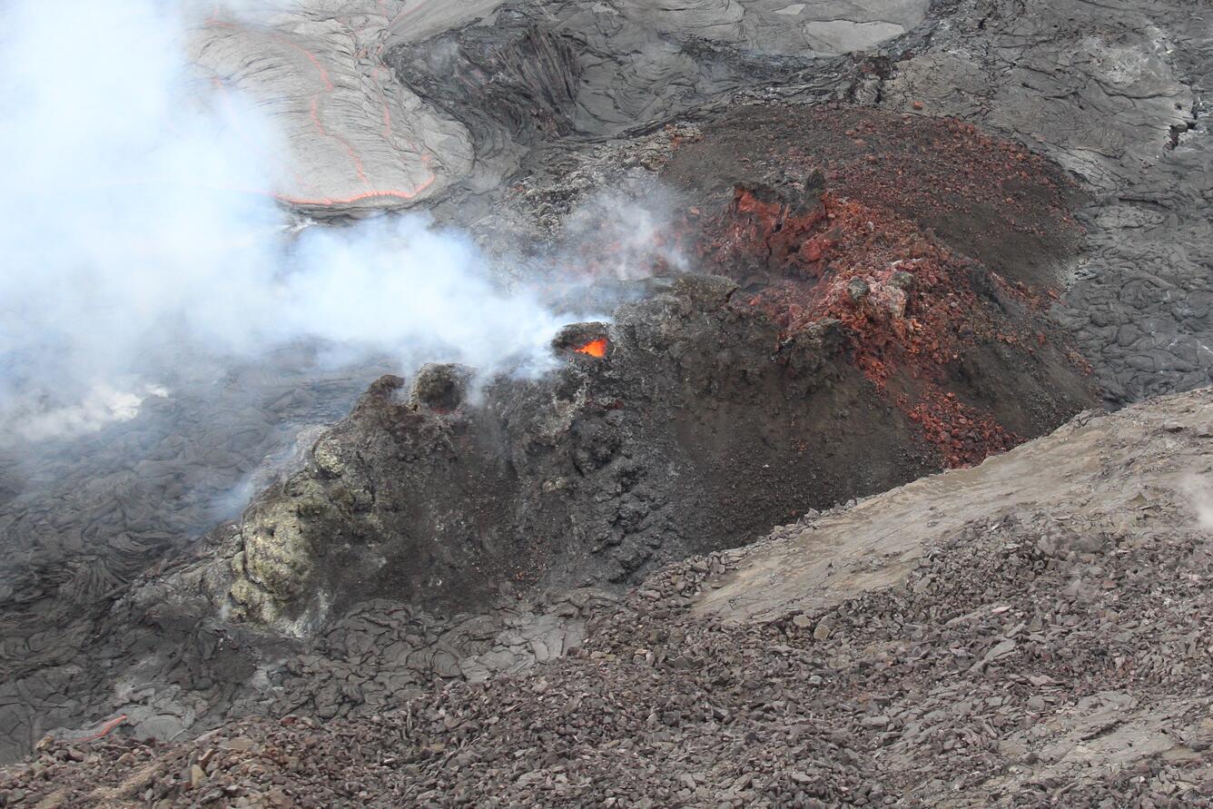 Color photograph of volcanic vent