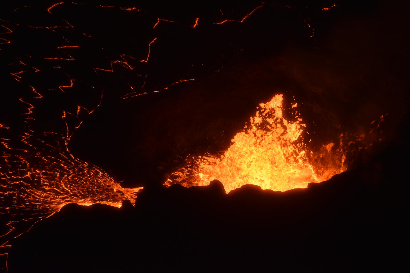 Color photograph of volcanic vent