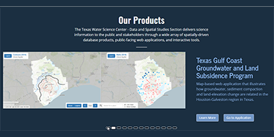 Screenshot of Texas Water Science Center Products
