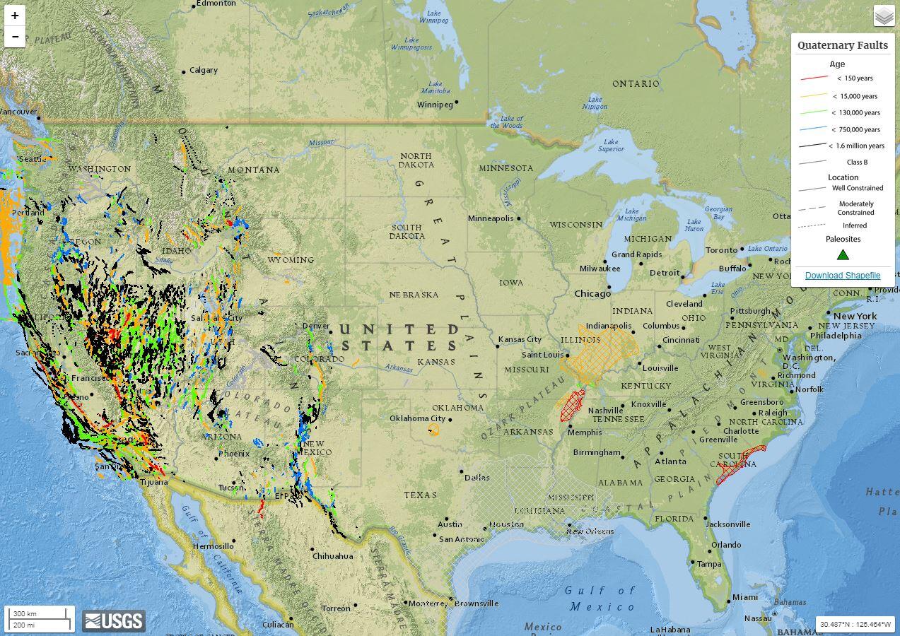 Interactive Quarternary Fault Database