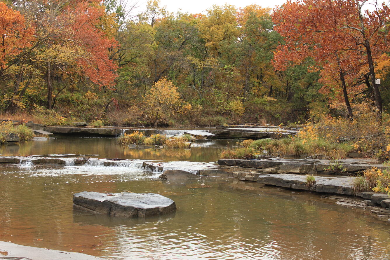 Sand Creek in Osage Hills State Park, Oklahoma, 2013; photograph by Stan Paxton.