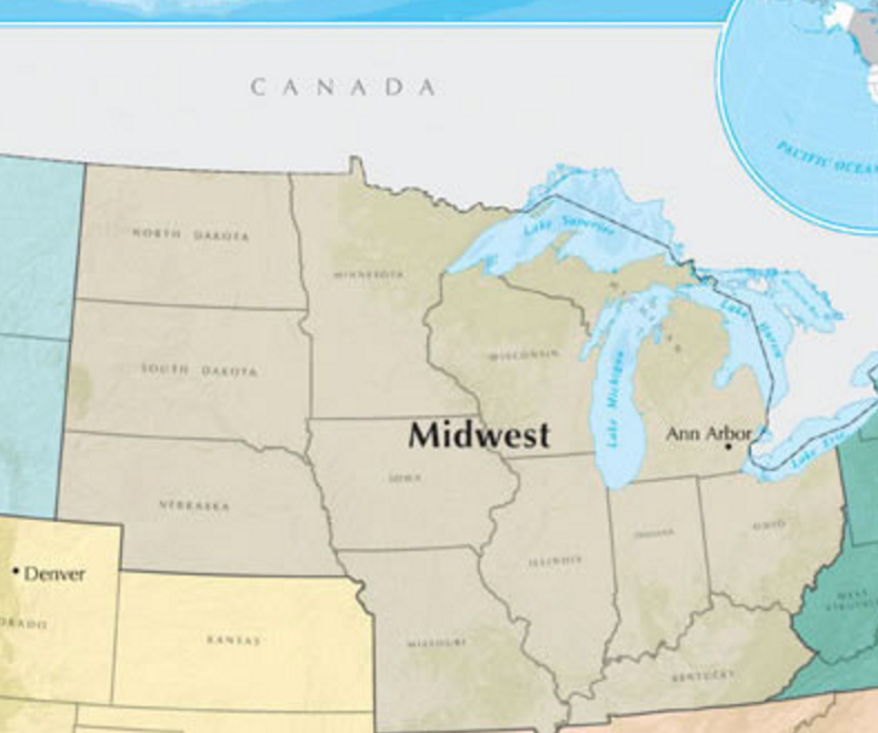 Midcontinent Region map