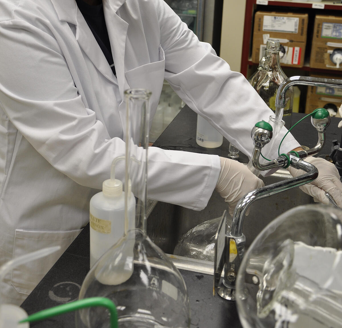 person working in lab