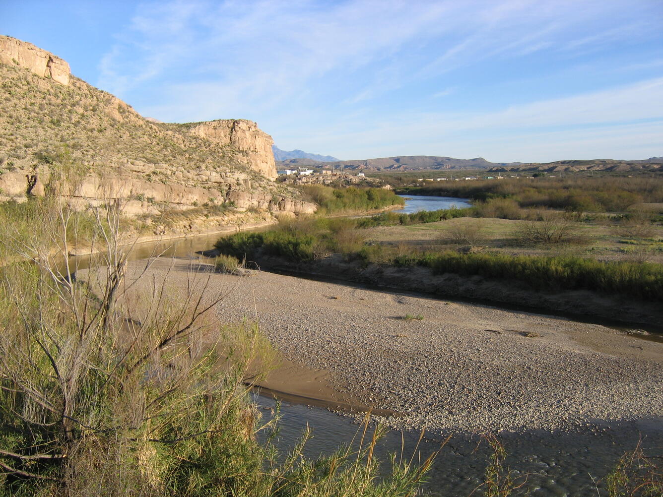 Photograph of Southeast view of Rio Grande from the Barker House