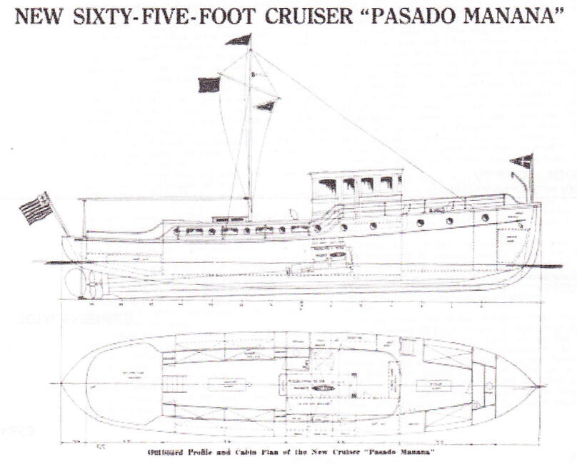 Cover illustration of the Pasado Manana (later R/V Polaris) from 1920s article.