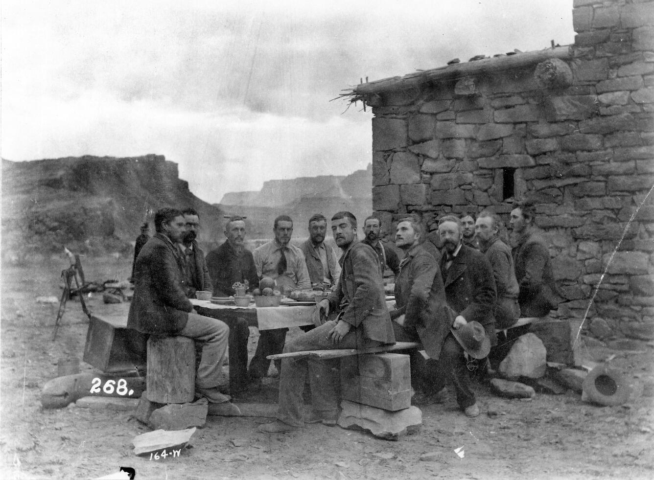 Stanton expedition party just above the Colorado River at Lees Ferry (River Mile 0), 1889