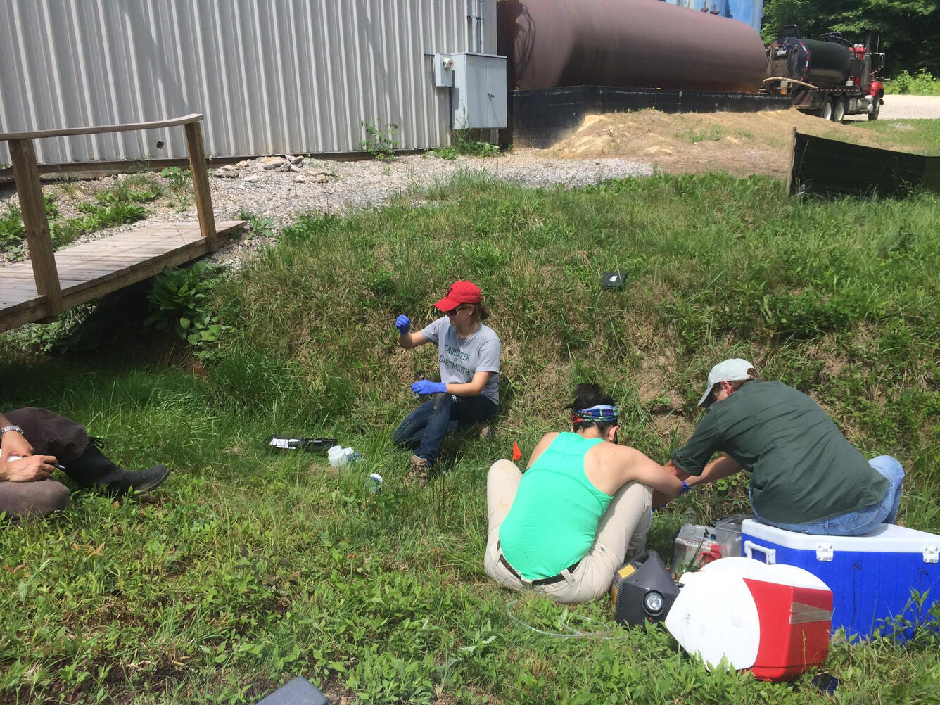 RML staff sampling at a disposal Facility