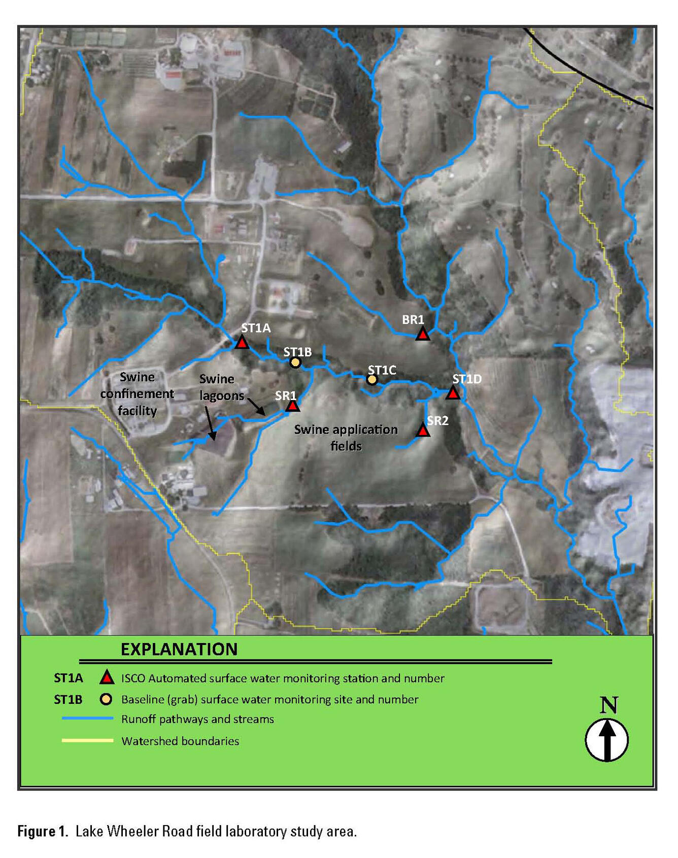 Map of water sampling sites