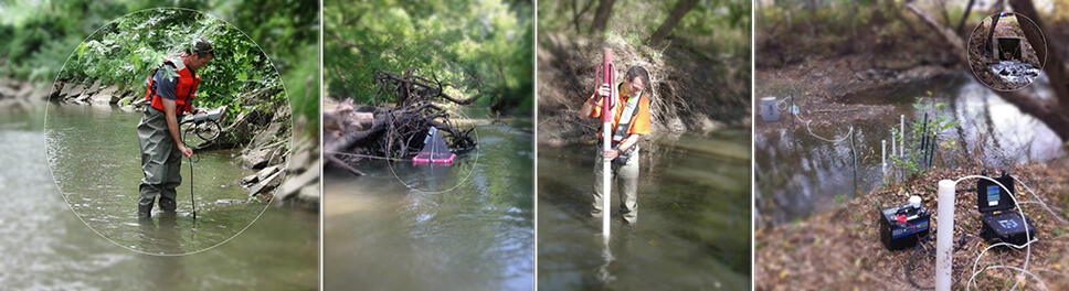 Sampling for contaminants of emerging concern, Fourmile Cr., Ankeny, Iowa, USA